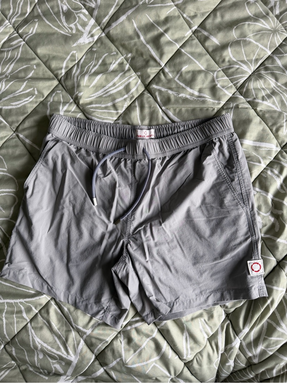 PUBLIC BEACH | Men's Gray Casual Drawstring Shorts